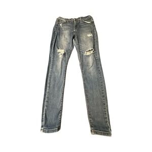 Mudd Jean Leggings Men 11 Blue High-Rise FLX Stretch Distressed Ripped Denim